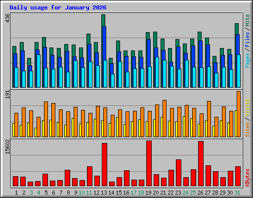 Daily usage for January 2026