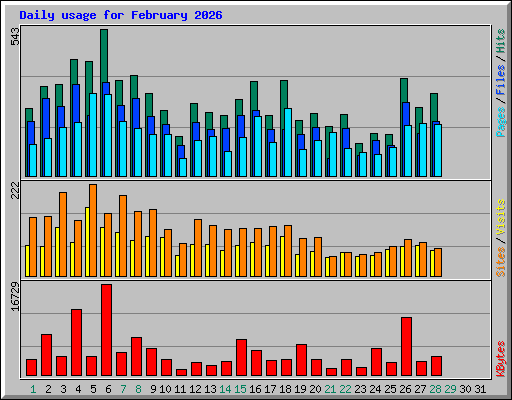 Daily usage for February 2026