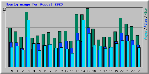 Hourly usage for August 2025