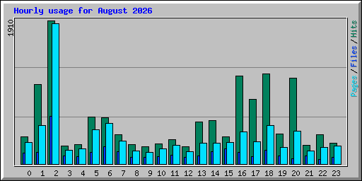Hourly usage for August 2026